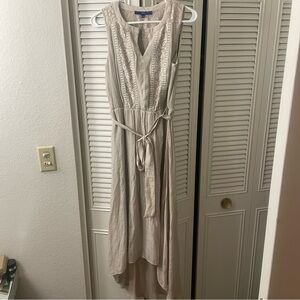Apt. 9 Tan High Low Sundress with V-Neck for Wedding Guest